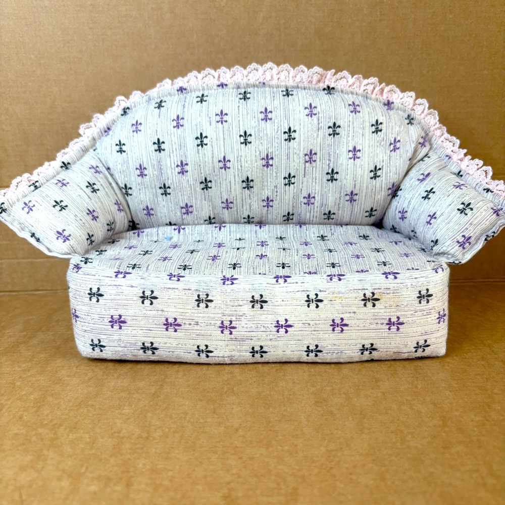 Vintage Homemade Miniature Doll 90s Style Sofa Mini Couch